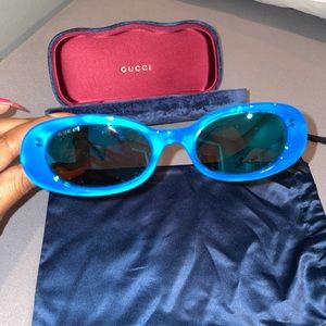 Authentic blue oval Gucci sunglasses